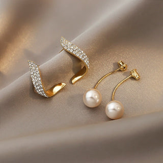 Pavé Twist Pearl Earrings