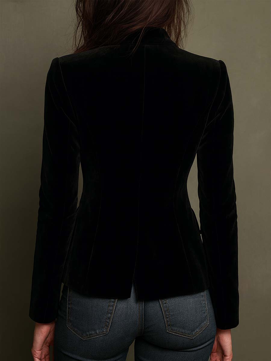 Philippa | Floral Embroidered Black Blazer