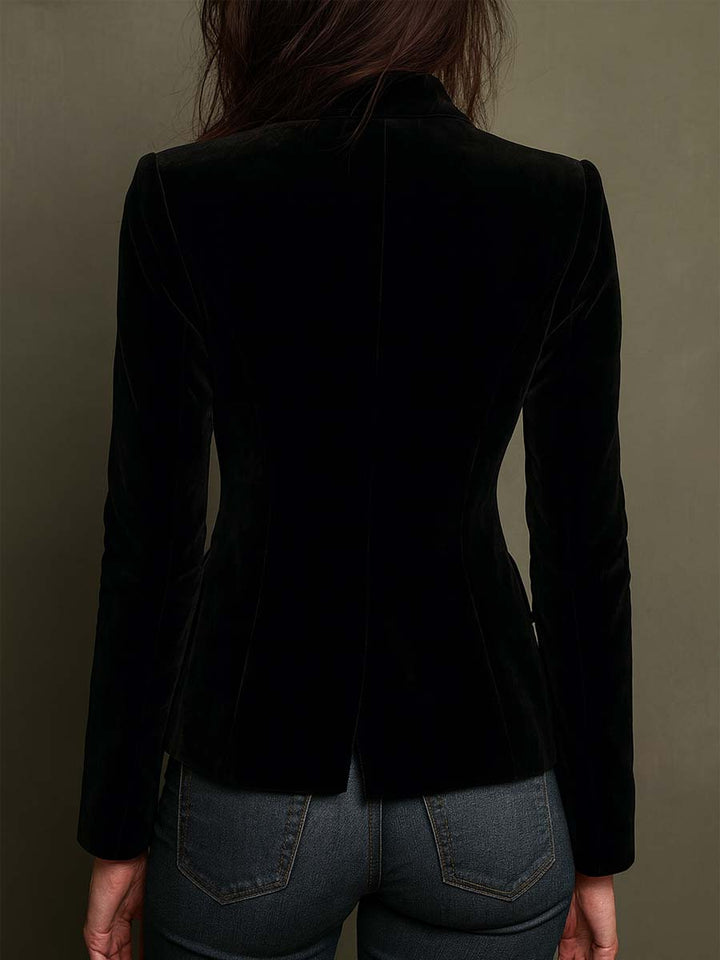 Philippa | Floral Embroidered Black Blazer