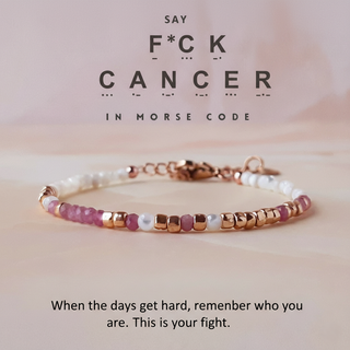 Pink Tourmaline Morse Code Bracelet