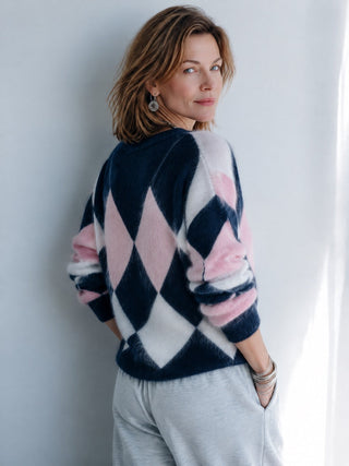 Prudence | Argyle V-Neck Sweater