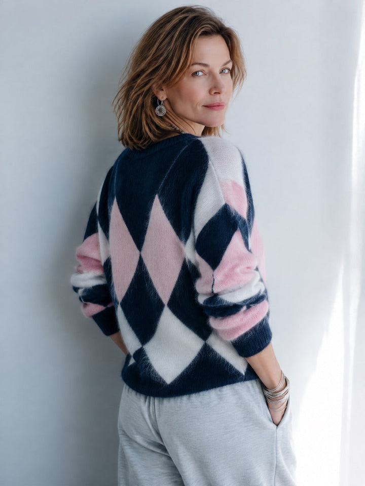 Prudence | Argyle V-Neck Sweater