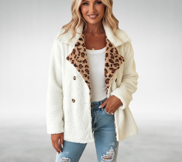 Pippa | Leopard-Collar Teddy Coat