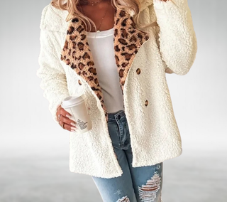 Pippa | Leopard-Collar Teddy Coat