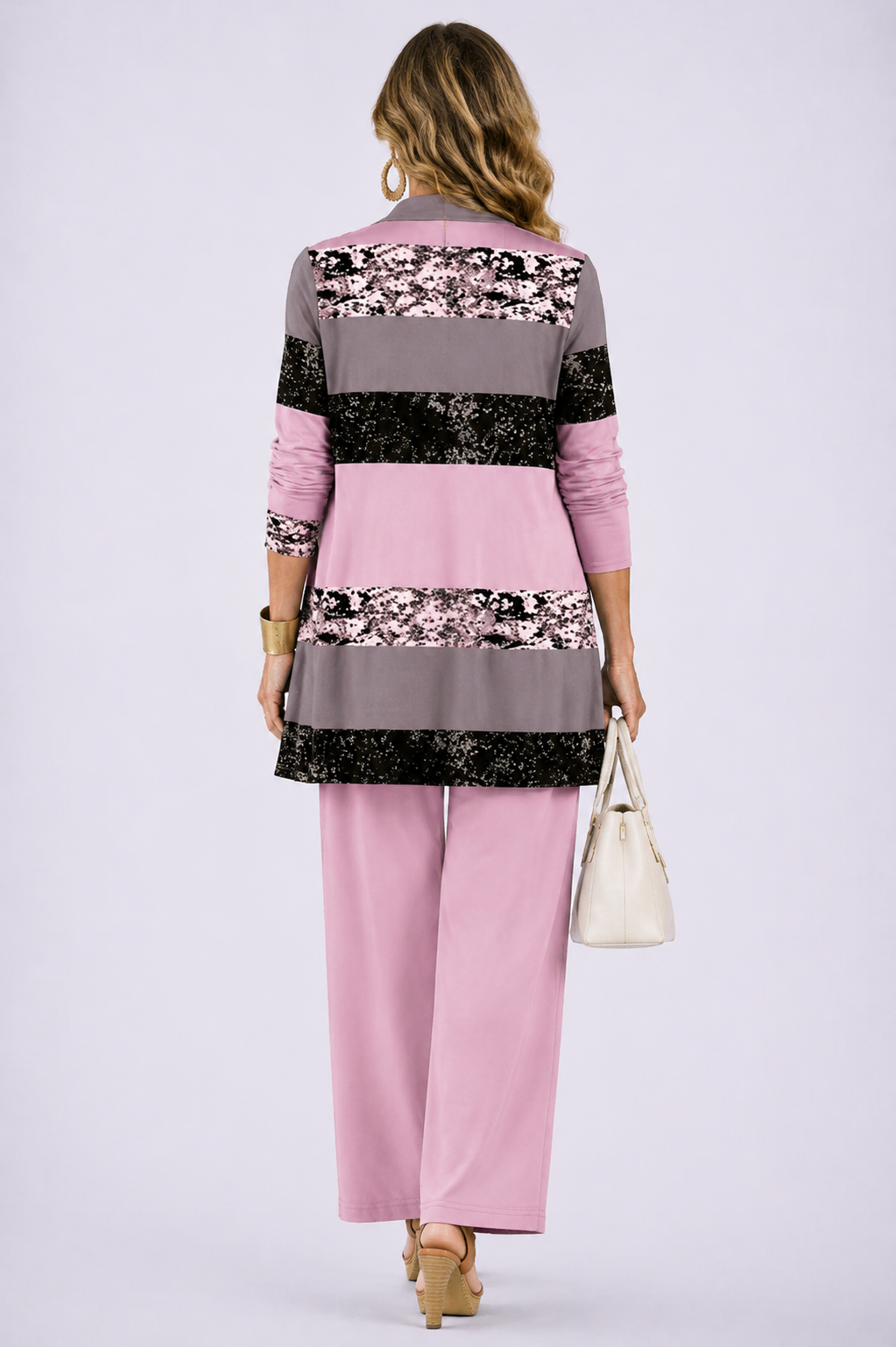 Priscilla | Pink Patterned Three-Piece Set