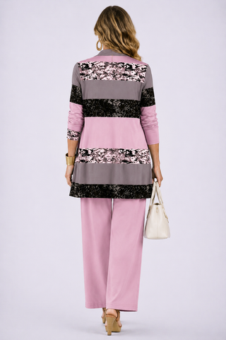 Priscilla | Pink Patterned Three-Piece Set