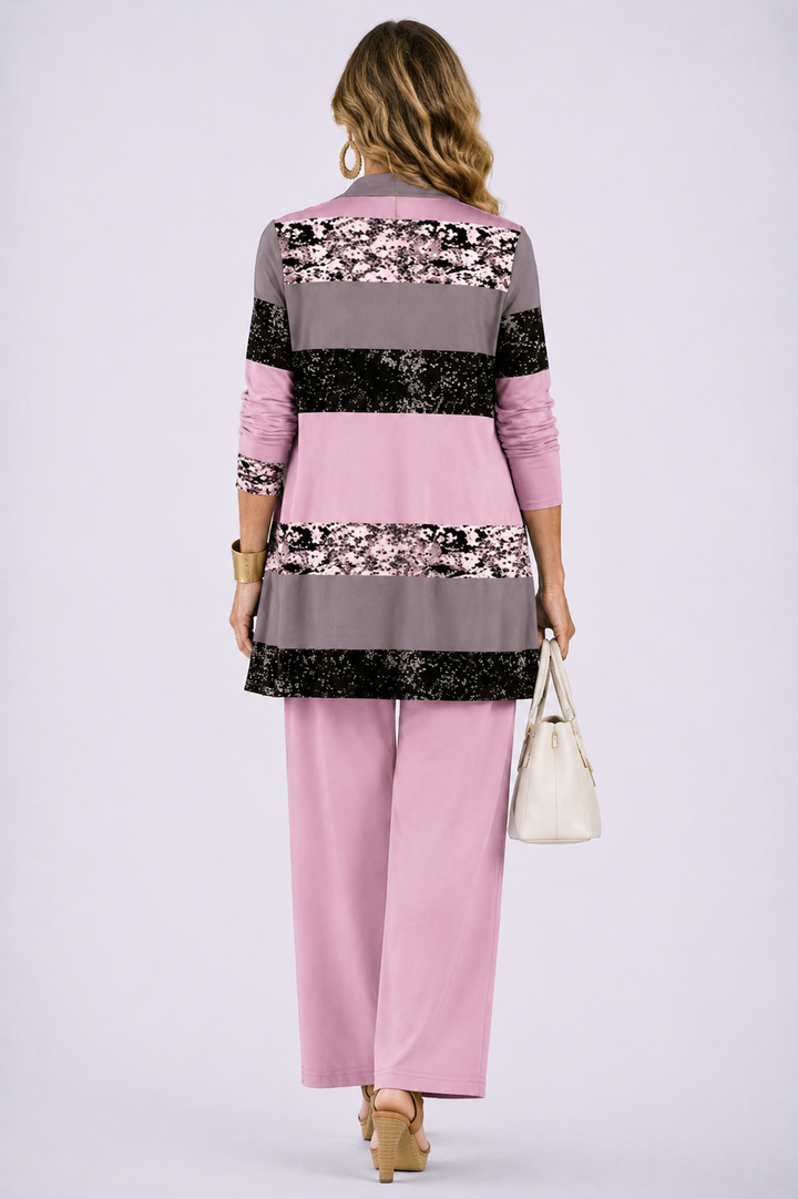 Priscilla | Pink Patterned Three-Piece Set