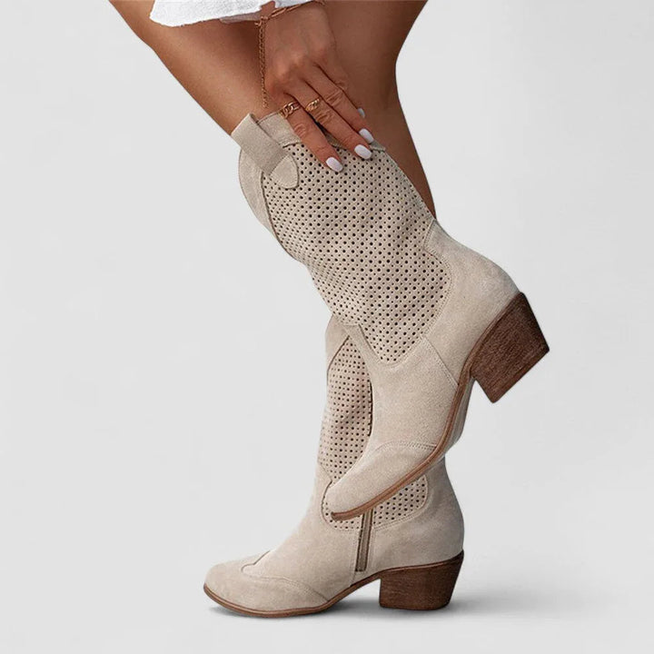 Rachel | Perforated Western Boots