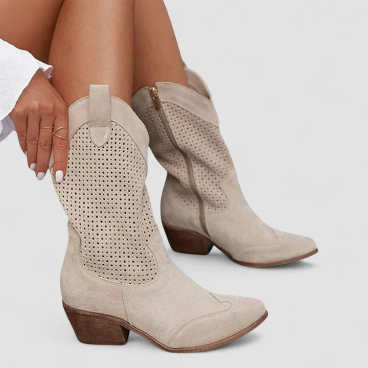 Rachel | Perforated Western Boots