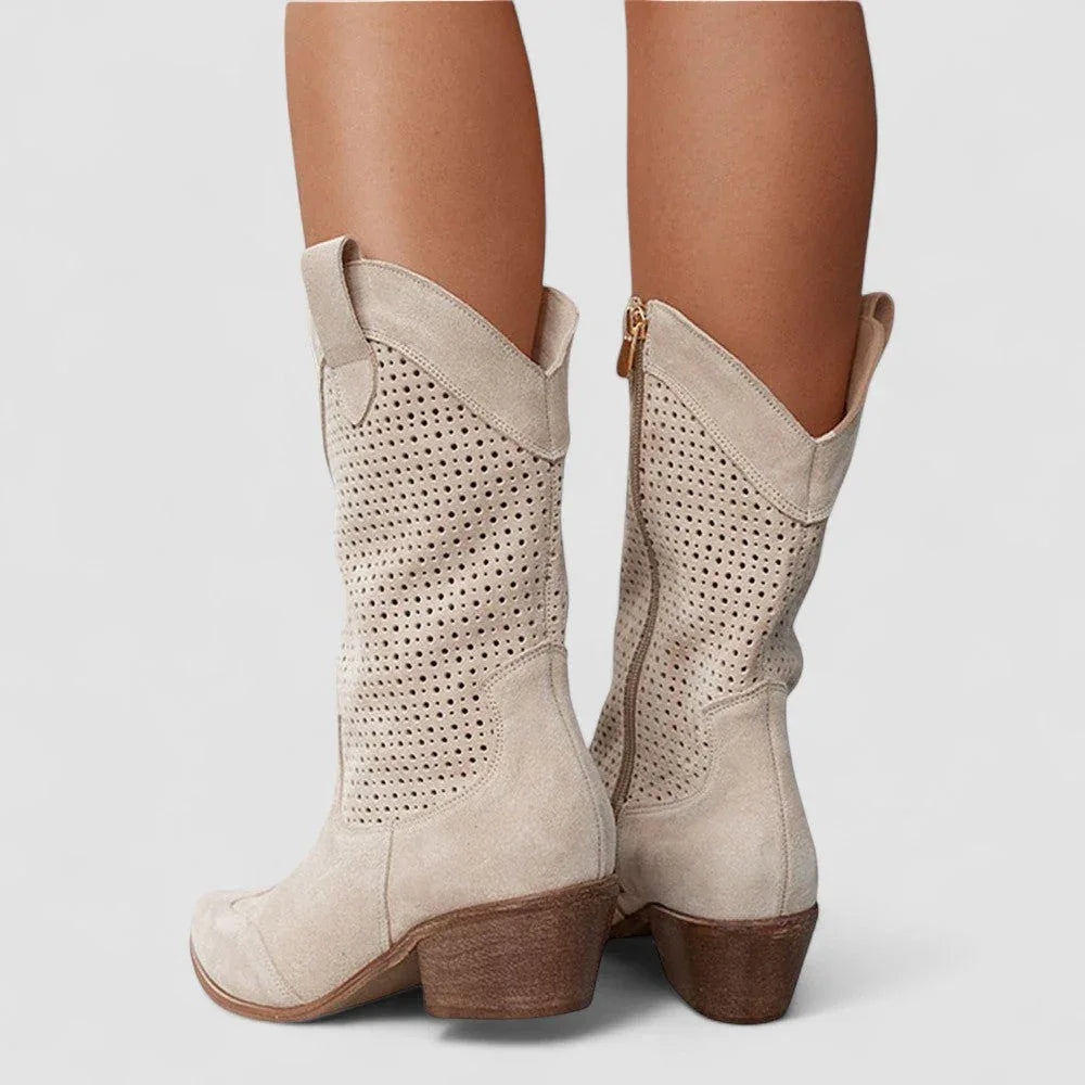 Rachel | Perforated Western Boots