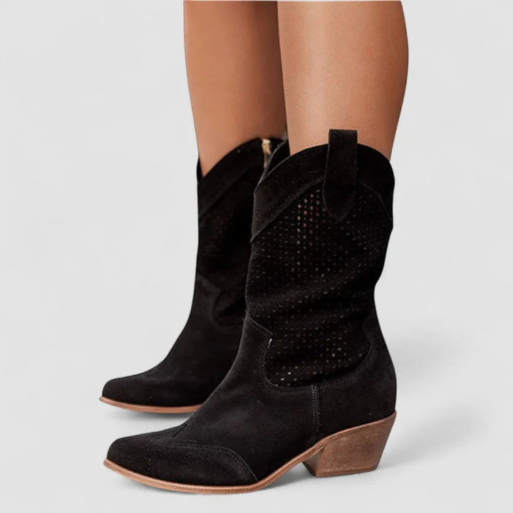 Rachel | Perforated Western Boots