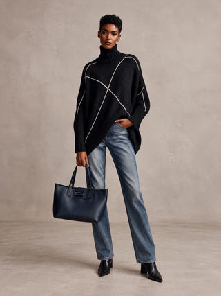 Ramona | Contrast-Line Turtleneck Sweater