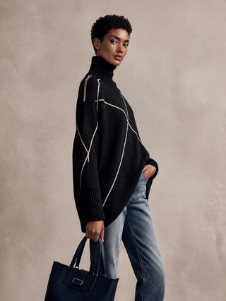 Ramona | Contrast-Line Turtleneck Sweater