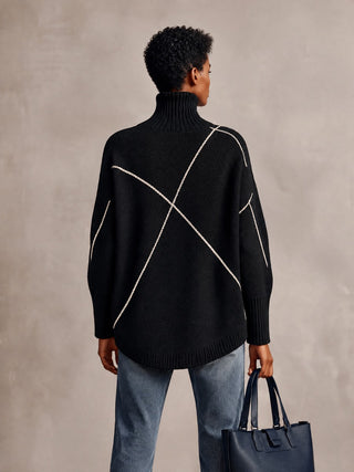 Ramona | Contrast-Line Turtleneck Sweater