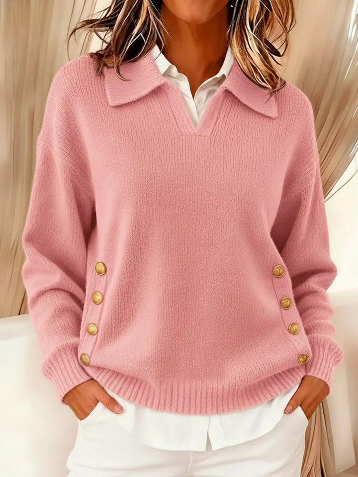 Rhea | Collared V-Neck Sweater