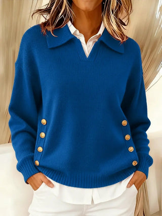 Rhea | Collared V-Neck Sweater