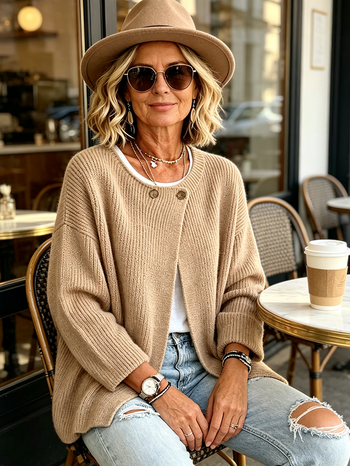 Ribbed Asymmetrical Knit Cardigan