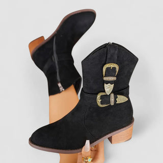 Rosa | Buckle Western Ankle Boots
