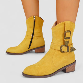 Rosa | Buckle Western Ankle Boots
