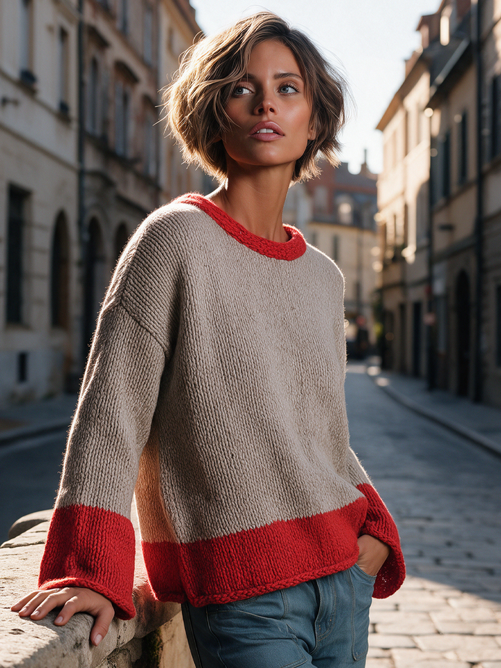 Rosetta | Flare-Sleeve Colour-Block Sweater