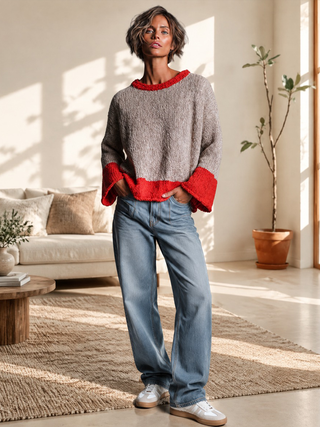 Rosetta | Flare-Sleeve Colour-Block Sweater