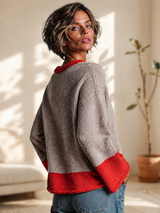 Rosetta | Flare-Sleeve Colour-Block Sweater