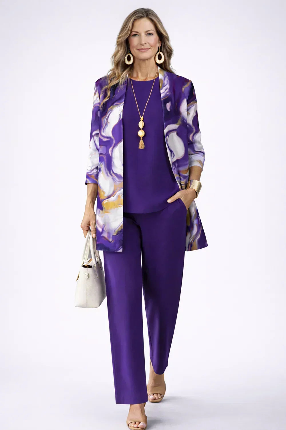 Sara | Purple Marble Three-Piece Set