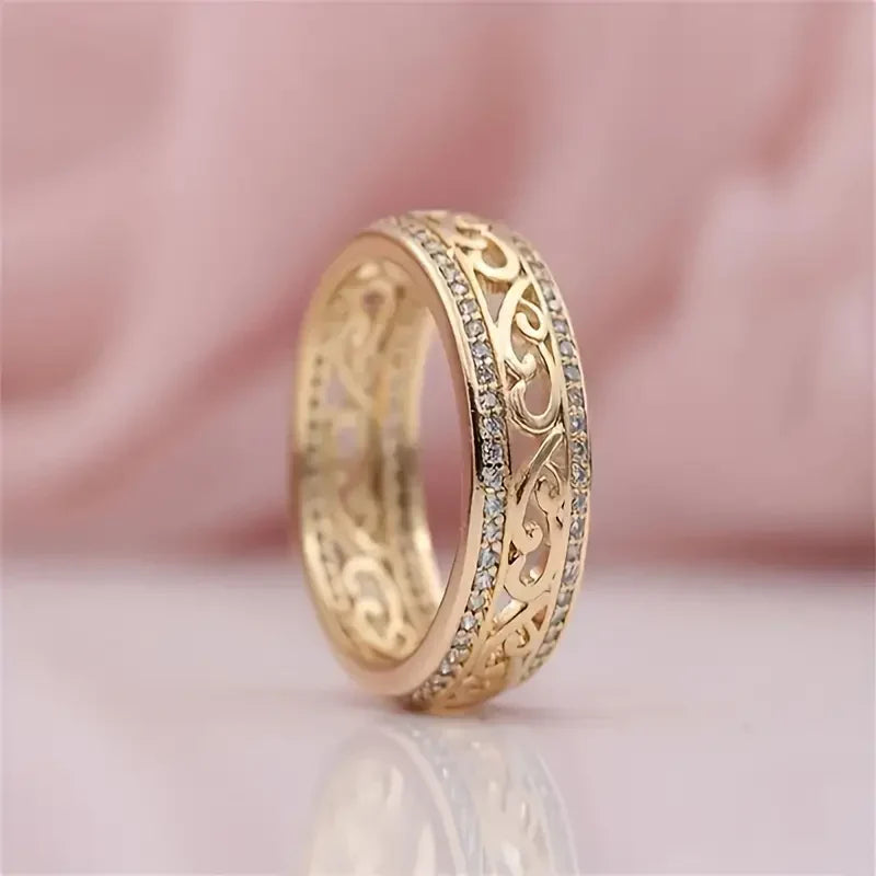 Shiny Hollow Gold-Tone Ring