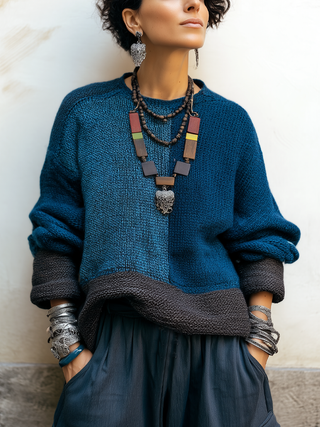 Signe | Colour-Block Chunky Knit Sweater