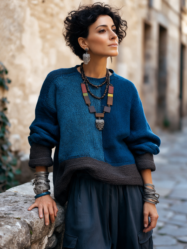 Signe | Colour-Block Chunky Knit Sweater