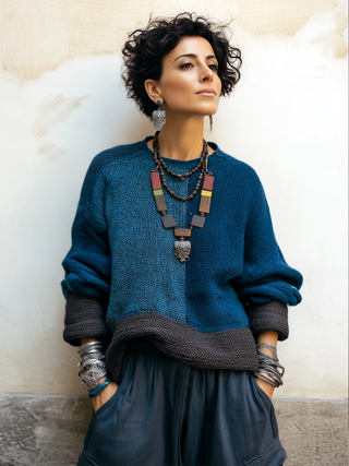 Signe | Colour-Block Chunky Knit Sweater