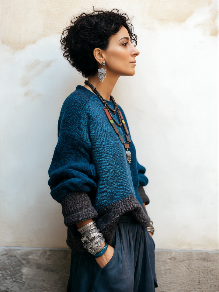 Signe | Colour-Block Chunky Knit Sweater