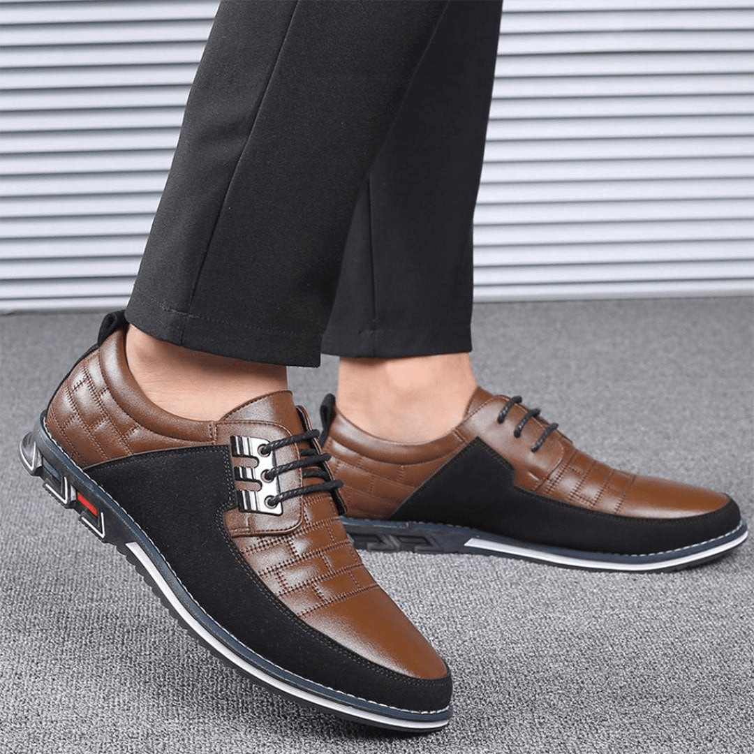 Silas | Stitched Leather-Look Sneaker