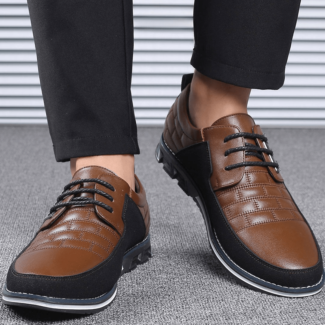 Silas | Stitched Leather-Look Sneaker