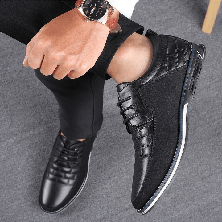Silas | Stitched Leather-Look Sneaker