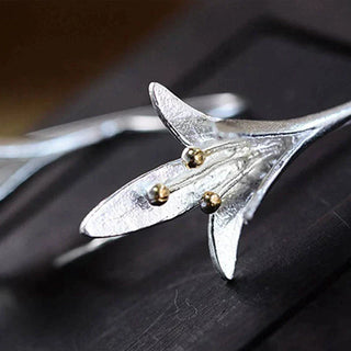 Silver Lily Drop Earrings