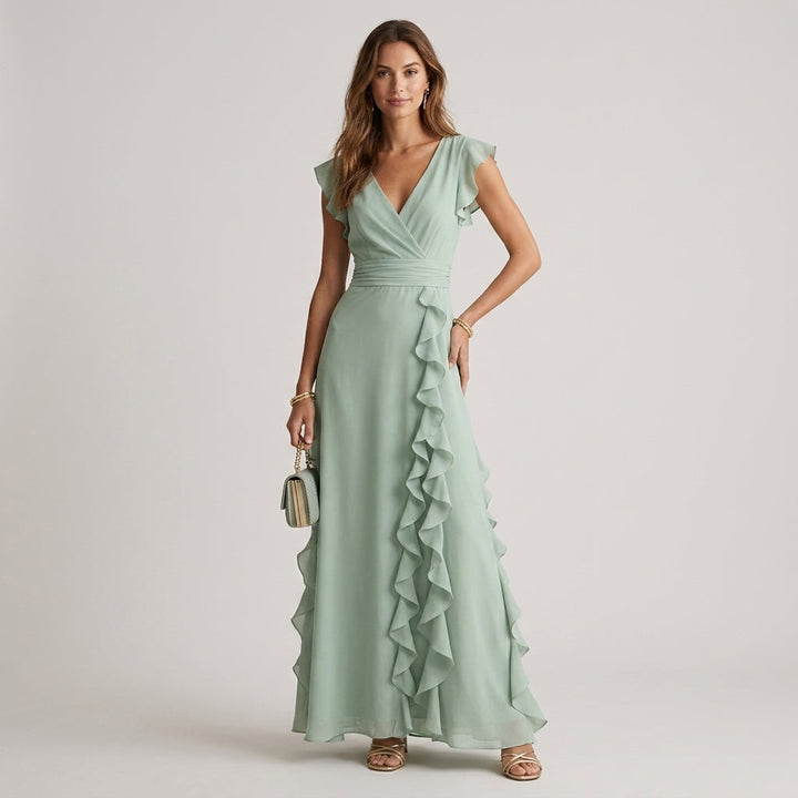Vera Ruffle Wrap Maxi Dress