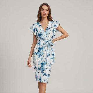 Lena Floral Wrap Midi Dress