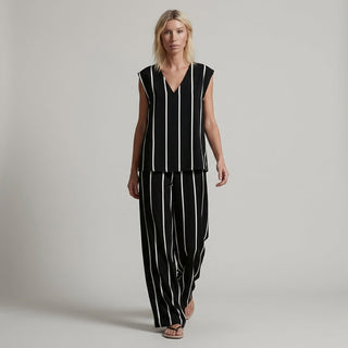Nora Stripe Wide-Leg Two-Piece Set