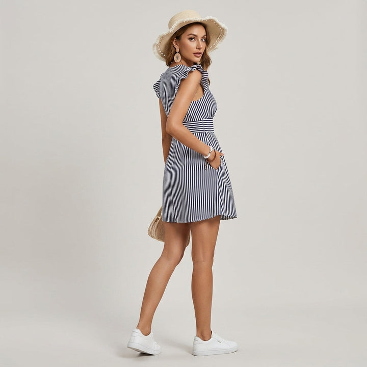 Kara Striped Ruffle Mini Dress
