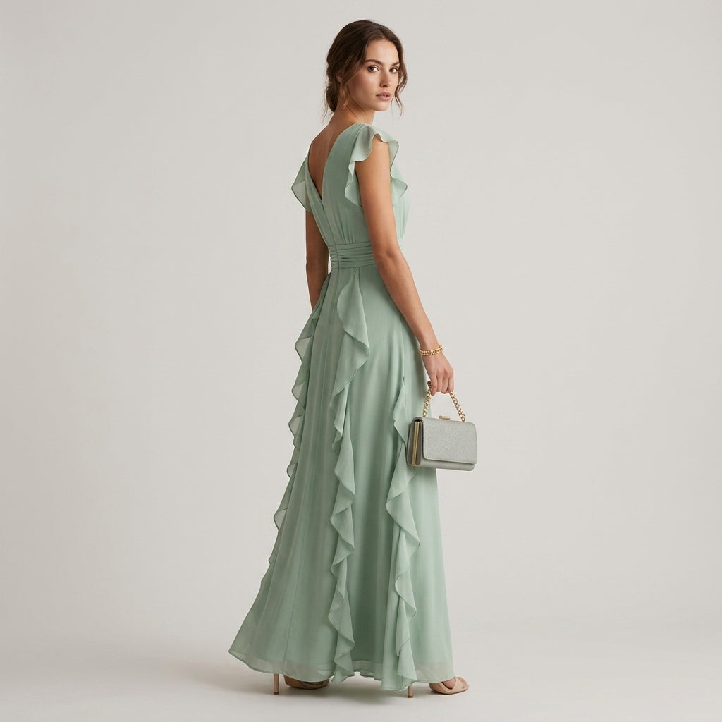 Vera Ruffle Wrap Maxi Dress