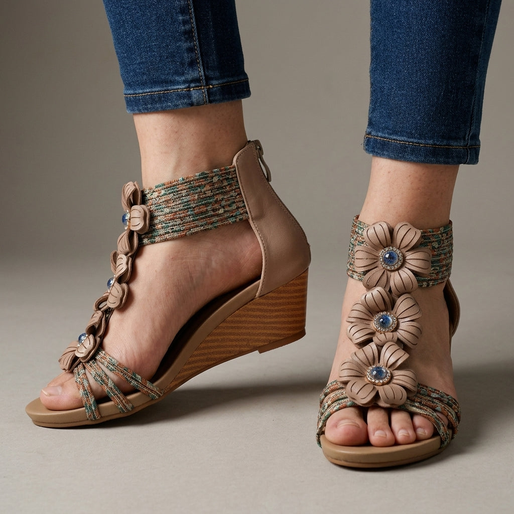 Isla Floral Wedge Sandal