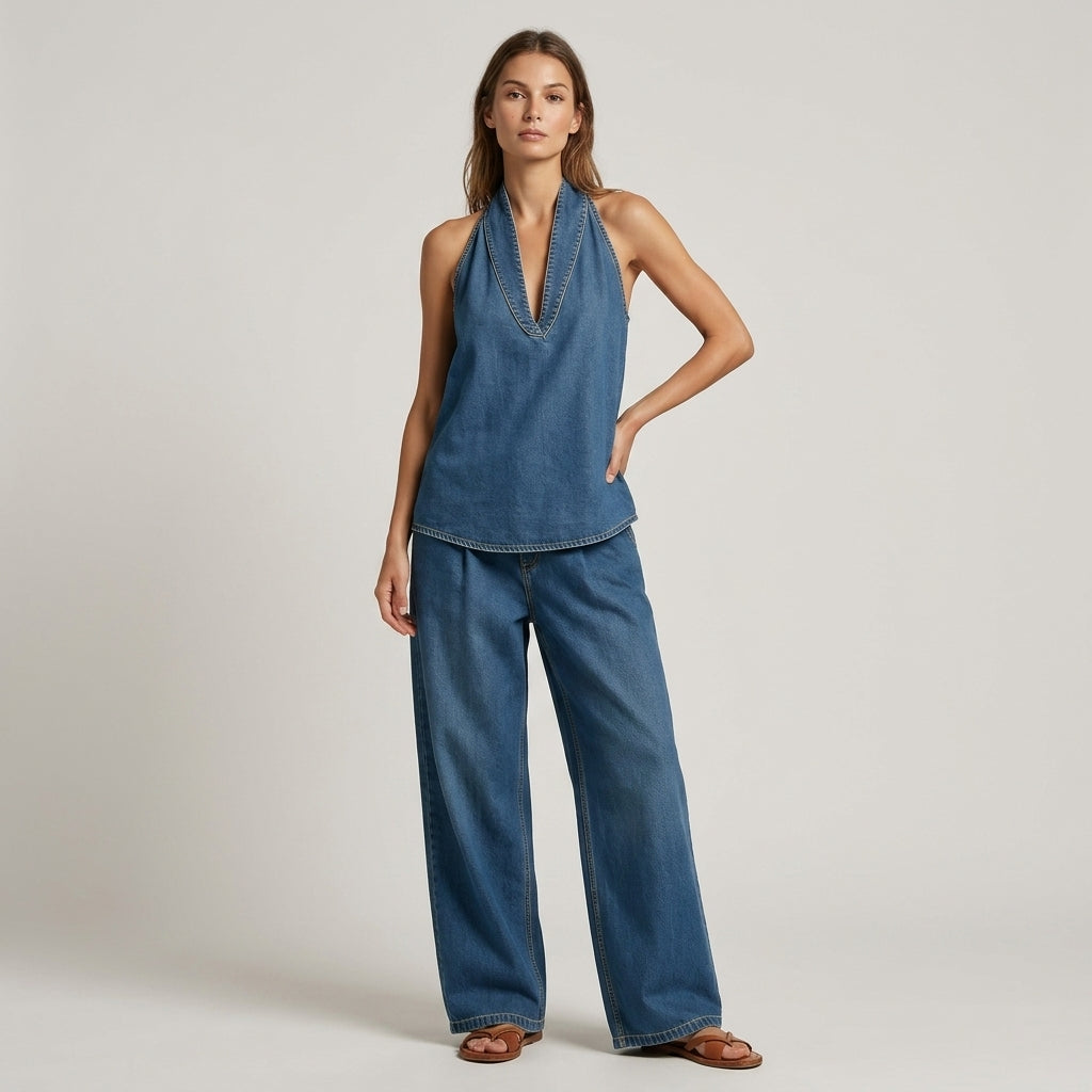 Sloane Halter Wide-Leg Set