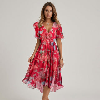 Lea Floral Wrap Midi Dress
