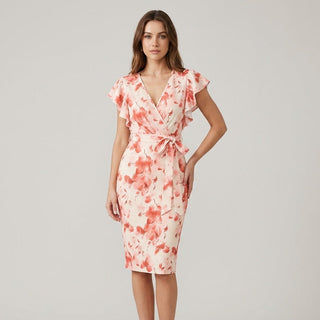 Lena Floral Wrap Midi Dress