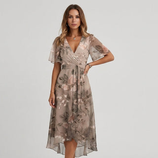 Lea Floral Wrap Midi Dress