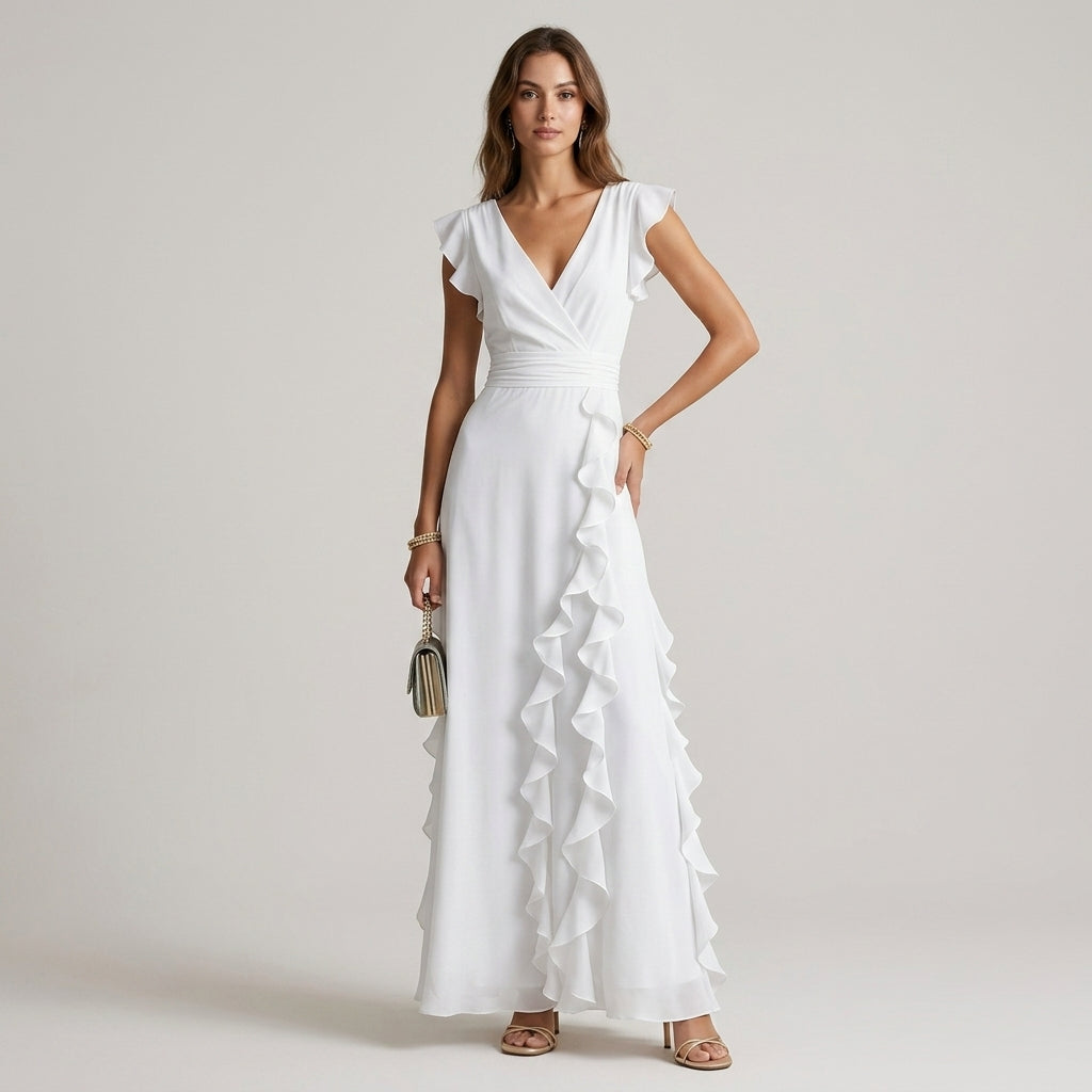 Vera Ruffle Wrap Maxi Dress