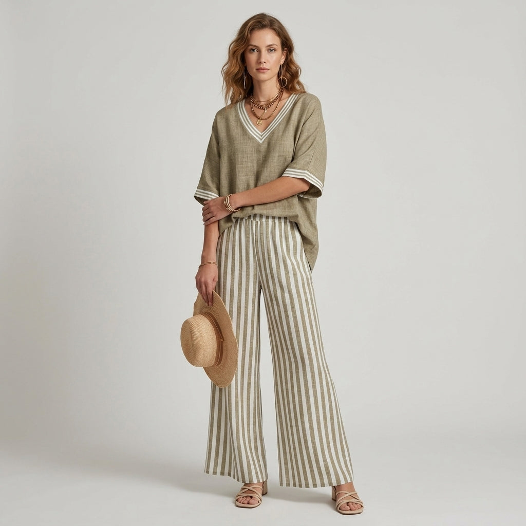 Sammi Striped Wide Leg Set