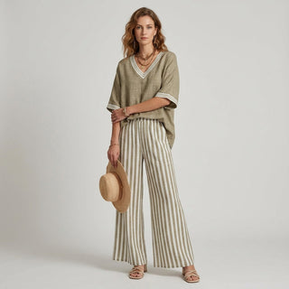 Sammi Striped Wide Leg Set