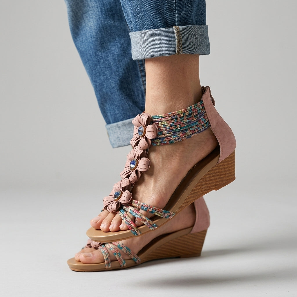 Isla Floral Wedge Sandal